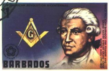 Prince Hall pictured on Barbados stamp