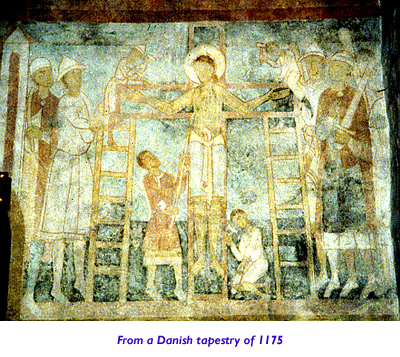 Danish Tapestry showing Spear of Longinus